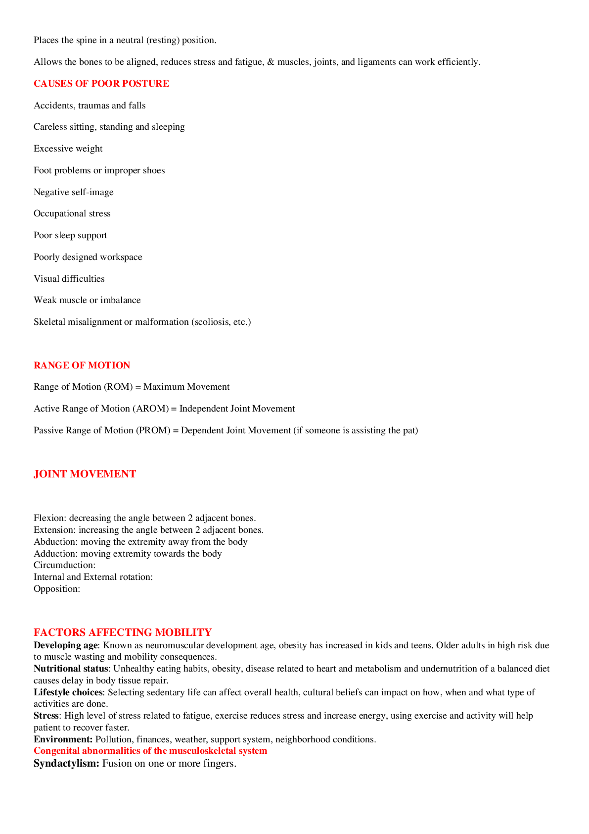 Preview image for MDC1 Effects of immobility and Nursing Interventions